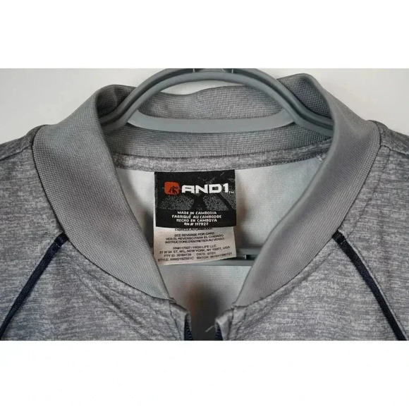 And1 Lightweight Men's Medium Gray Full Zip Jacket 100% Polyester #597 - Picture 6 of 8